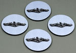 Submarine Silver Dolphin Insignia Coasters